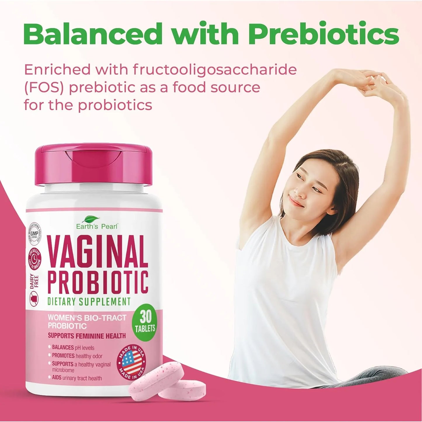 Probióticos Vaginales Earths Pearl 15 Veces Mas Efectivos Con BIO Tract Mejor Salud Intima