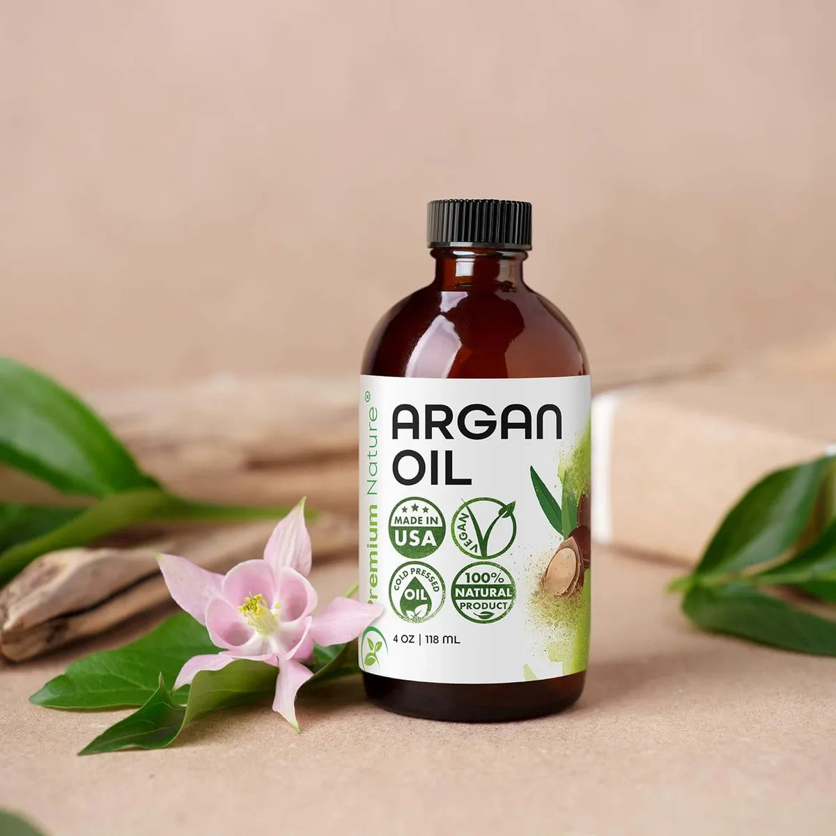 Aceite De Argan 100 Puro Crecimiento Del Cabello Premium Nature 118 Ml