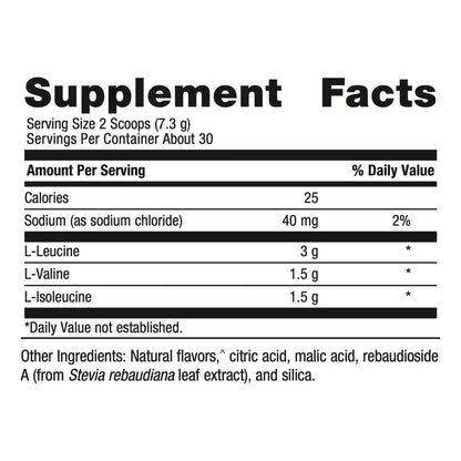 BCAAs Polvo Sabor Naranja Mango 219g 30 Porciones Sin OMG Sin Gluten