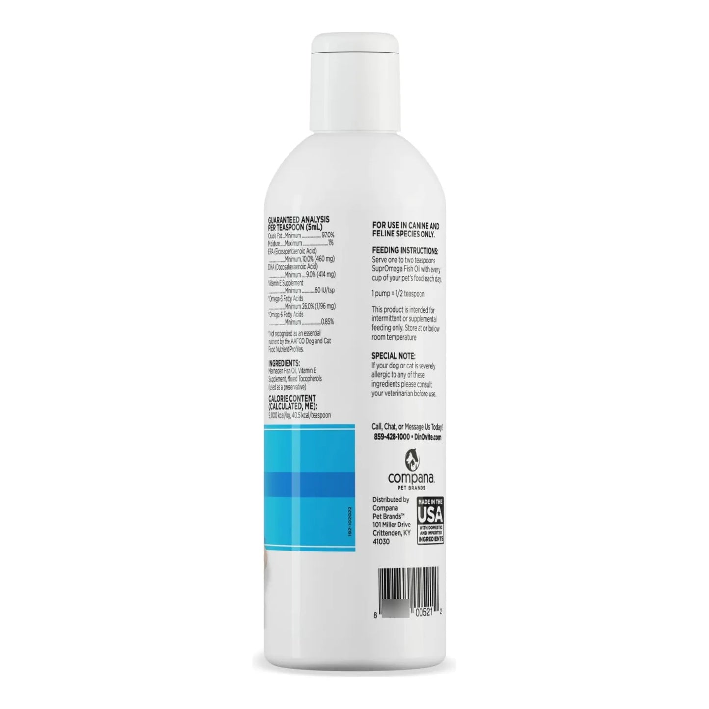 SuprOmega Aceite De Pescado Omega 3 Con Vitamina E Para Perros Y Gatos 8 Onzas
