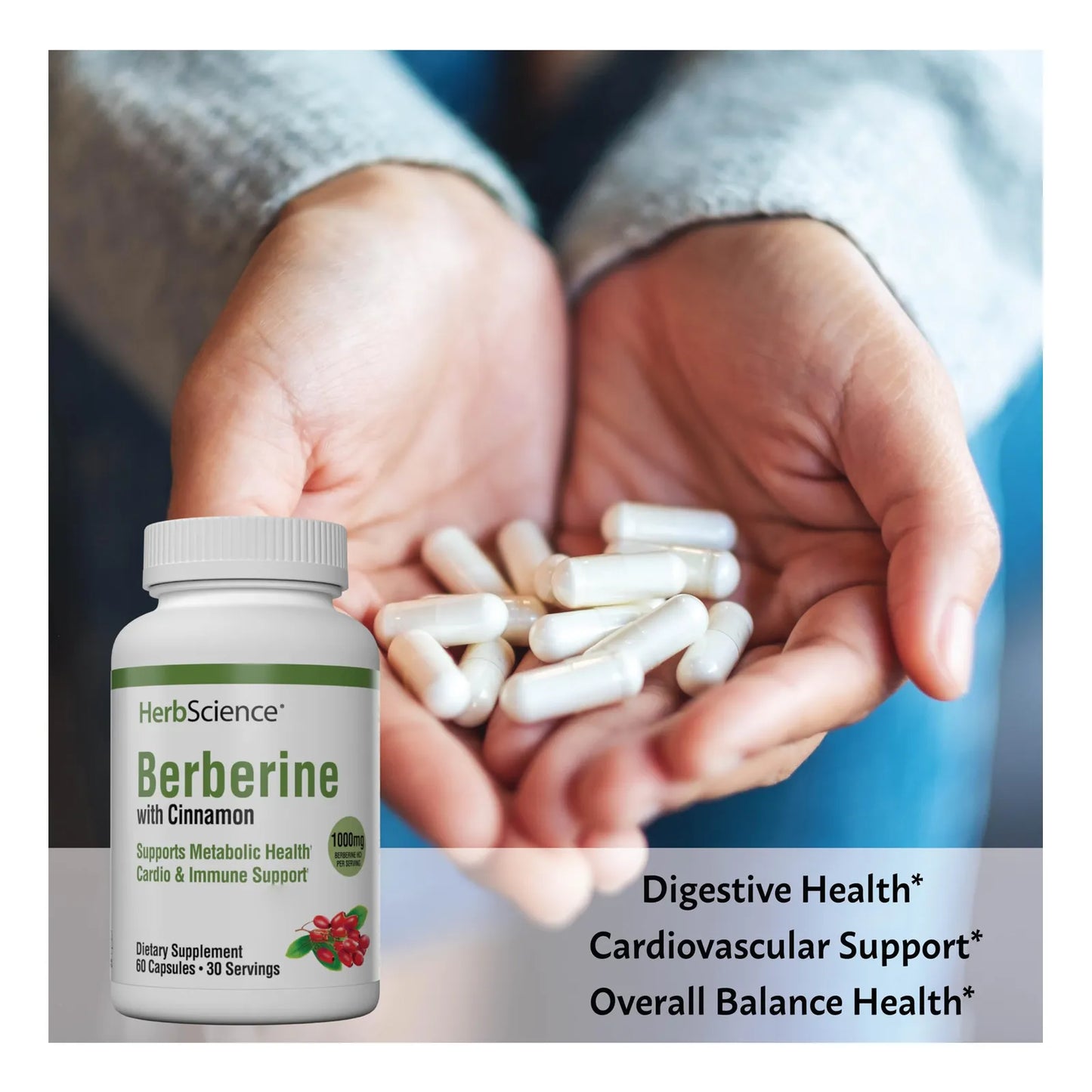 Berberina 1000 Mg Herb Science Apoya Salud Cardiovascular E Inmunológica