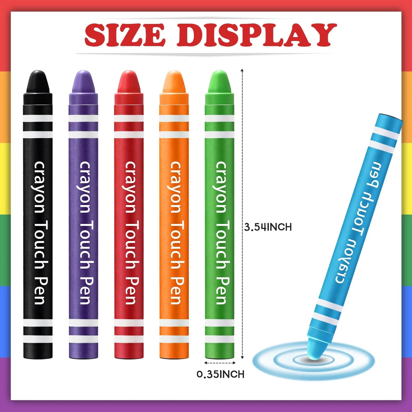 12 Lápices Capacitivos Infantiles Para Tabletas Táctiles Colores Vibrantes Seguros