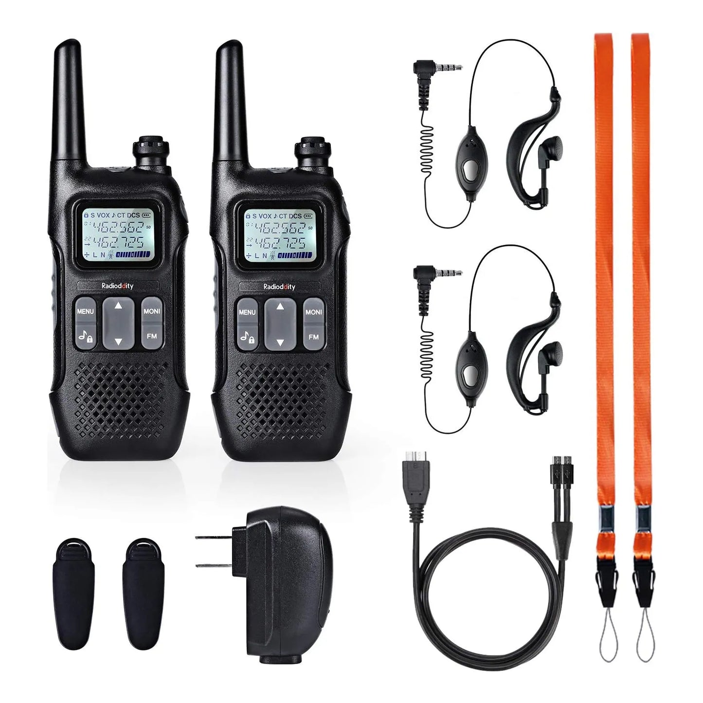 Radioddity FS-T1 Walkie Talkie Largo Alcance Sin Licencia Con NOAA Y USB