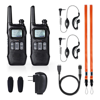 Radioddity FS-T1 Walkie Talkie Largo Alcance Sin Licencia Con NOAA Y USB