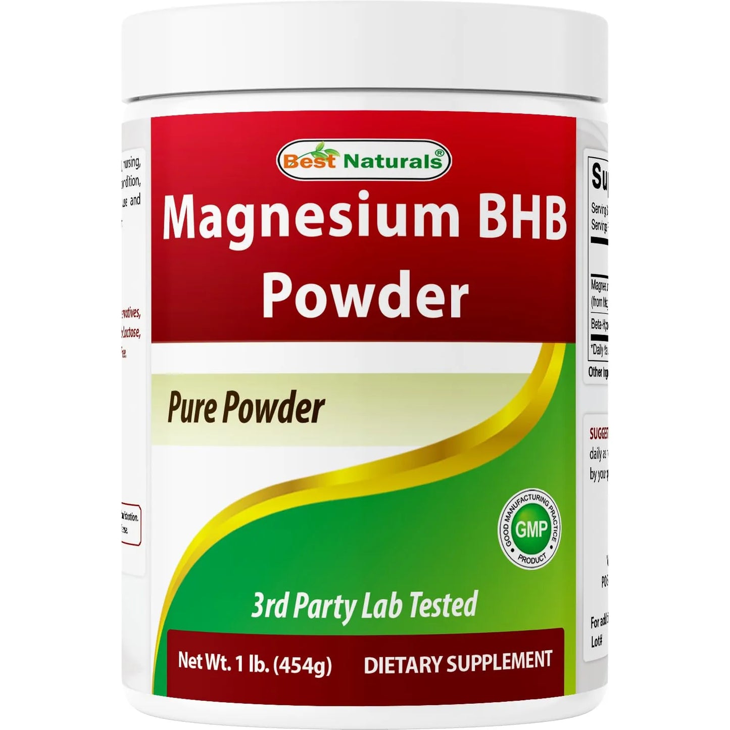 Magnesio BHB Polvo 1 Lb Energía Natural Sin Gluten Ni OMG