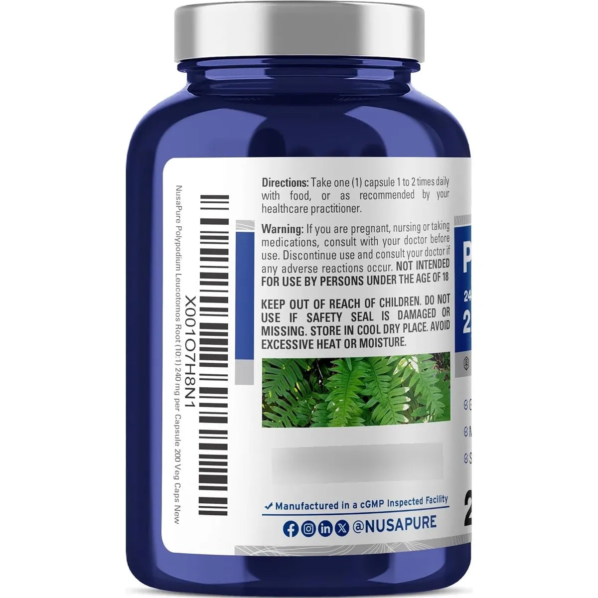 Extracto De Polypodium Leucotomos Nusapure 200 Cápsulas - Imagen 3