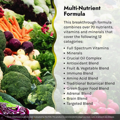 Multivitaminico Liquido Verde Para Hombres 70 Nutrientes Capsulas Blandas
