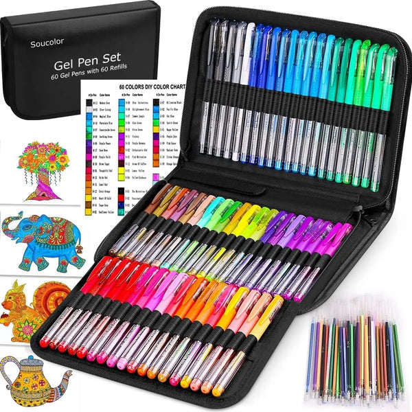 Boligrafos De Gel Soucolor 120 Und Colores Vibrantes Estuche Incluido