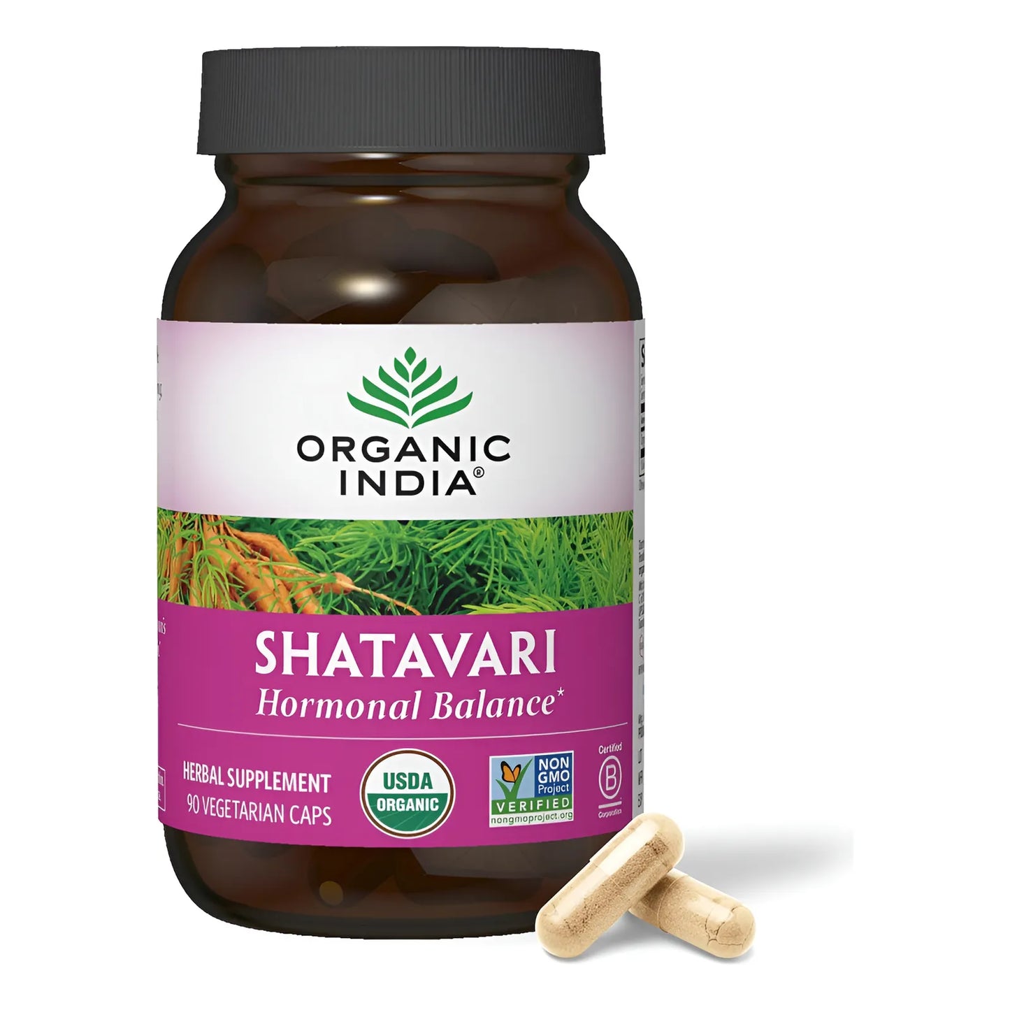 Shatavari Organico India Capsulas Bienestar Diario 90 Cápsulas - Imagen 1