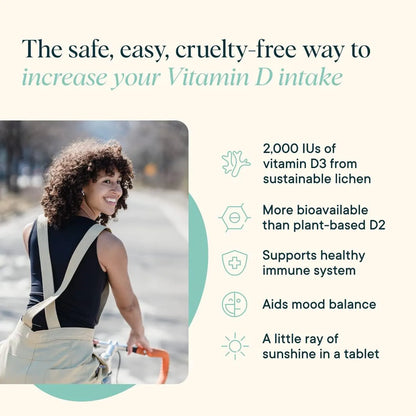 Vitamina D3 2000UI Vegana De Liquen Salud Osea Energia Y Defensas