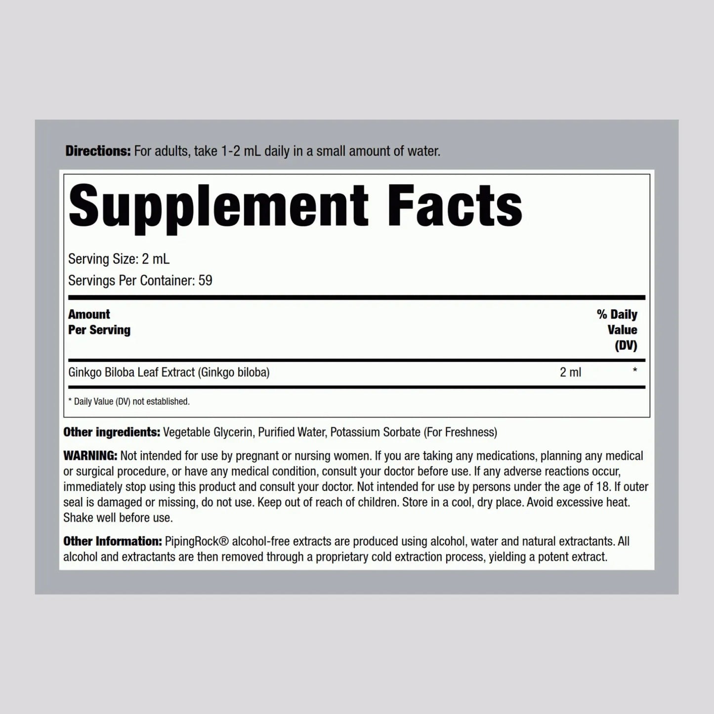 Extracto De Ginkgo Biloba Liquido Premium 120 Ml Botanico Certificado Sin Omg Sin Gluten
