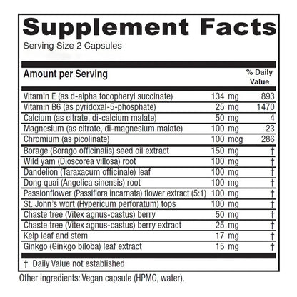 Apoyo Premenstrual Vegano 120 Capsulas Alivia Sintomas Naturalmente