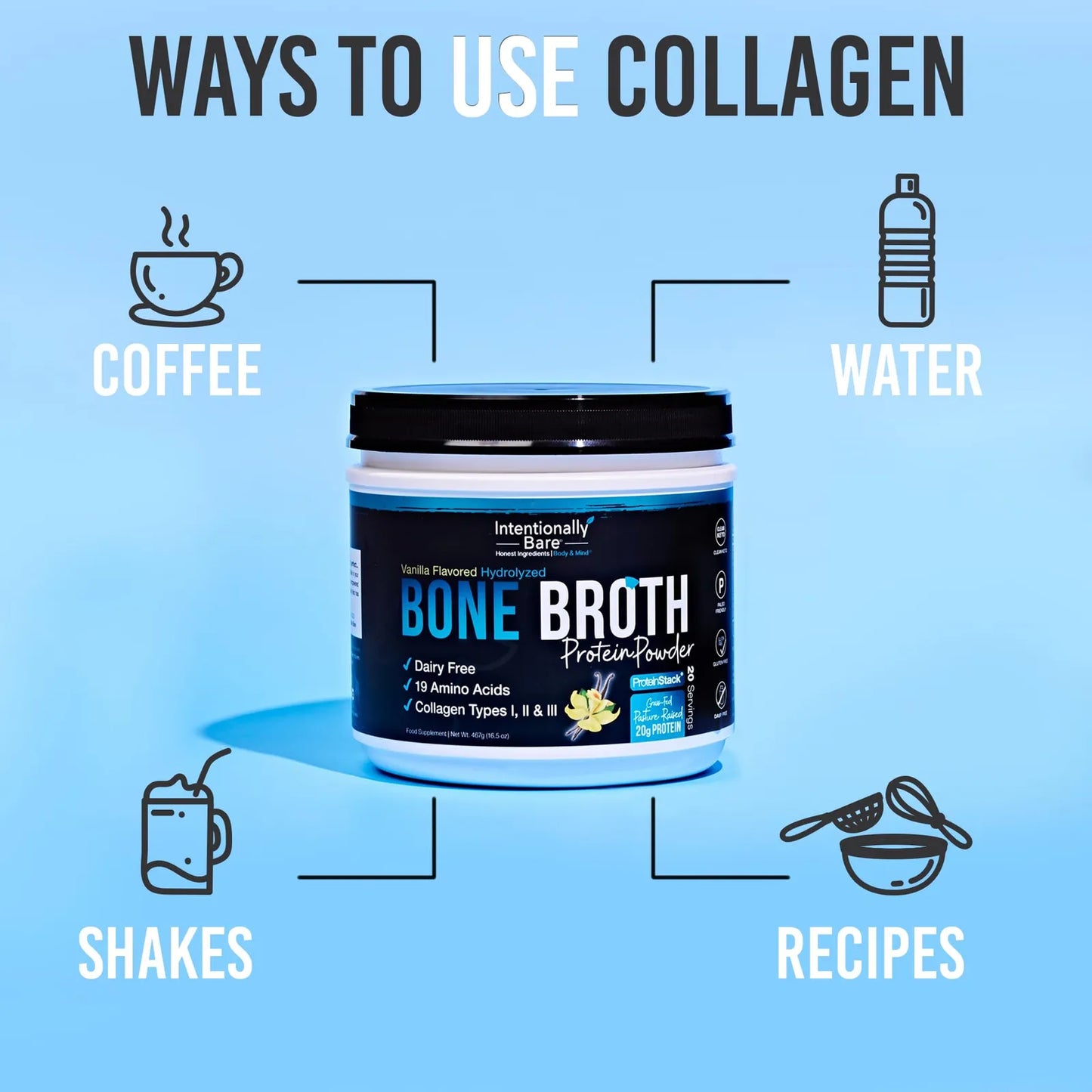 Proteína Orgánica De Vainilla Con Colágeno Tipo 1 2 3 Mejora Articulaciones Y Piel