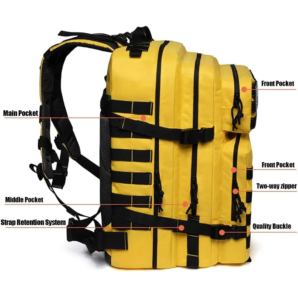 Mochila Táctica Militar QT&QY 45L Resistente Al Agua Con Sistema Molle
