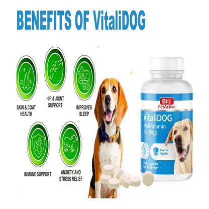 VitaliDOG Multivitamínico Para Perros Piel Pelaje Y Salud 150 Tabletas