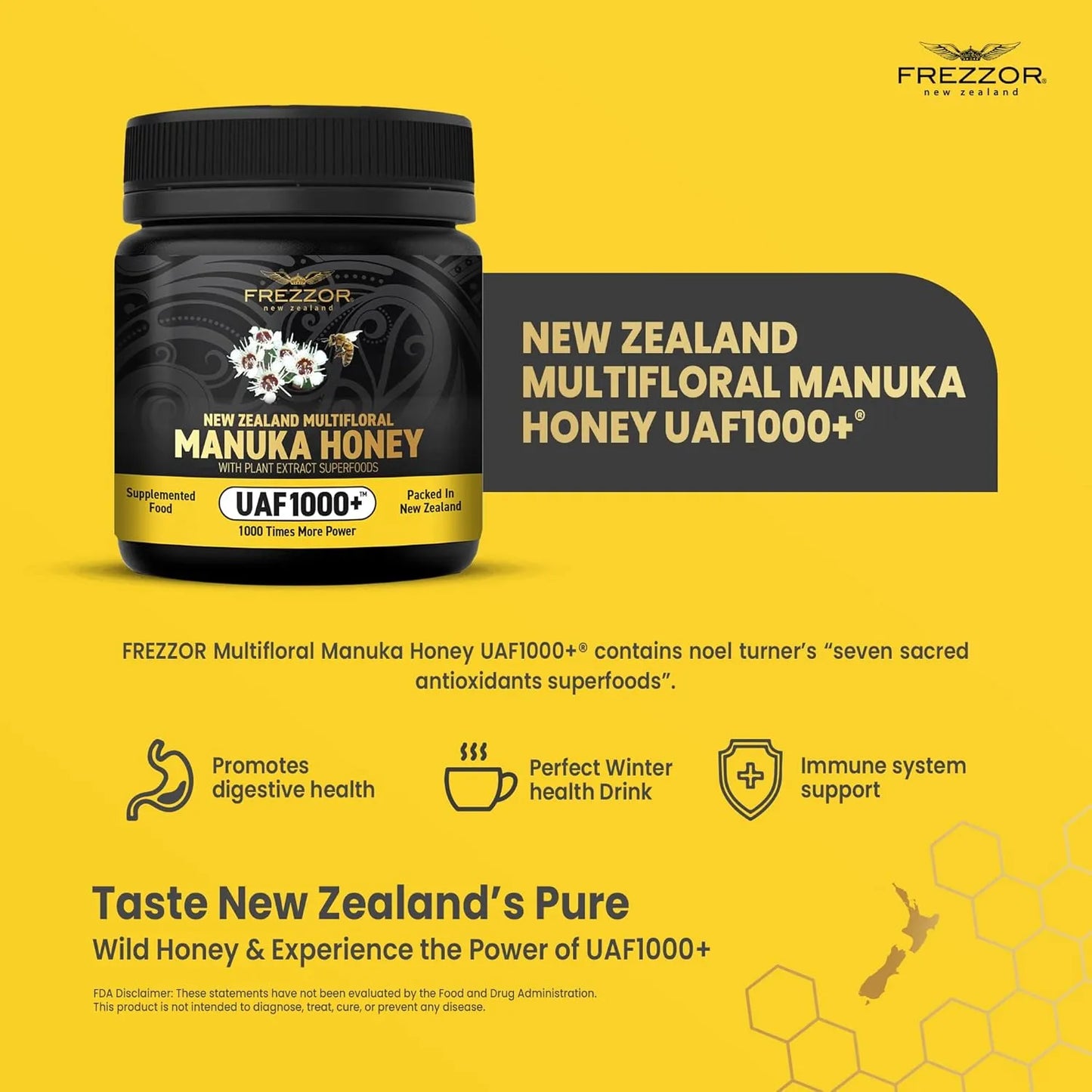 Miel De Manuka Multifloral Cruda Con Uaf1000+ Antioxidante Premium 230% Más Bioactiva