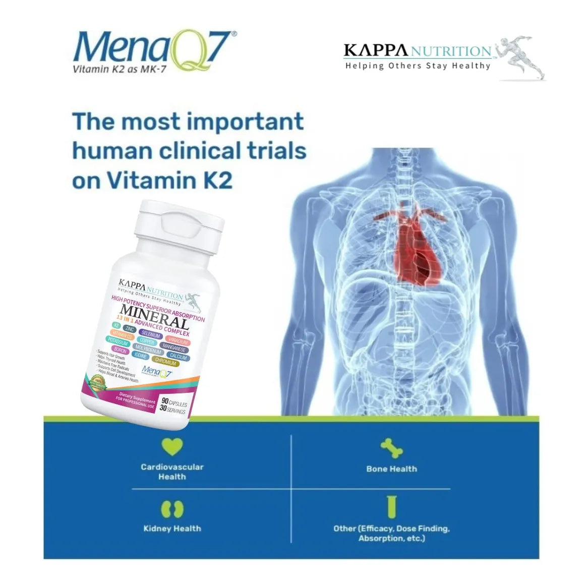 Complejo Mineral Avanzado 13 En 1 Con Vitamina K2 D3 Zinc 90 Capsulas