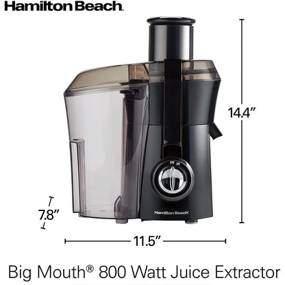 Exprimidor Hamilton Beach Big Mouth Negro Extracción Rápida Y Fácil Limpieza
