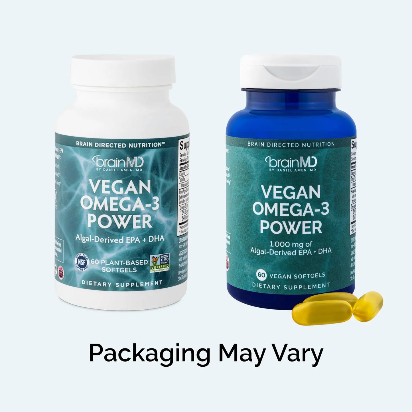 Dr Amen Vegan Omega 3 Power 60 Capsulas Blandas 1100 Mg Epa Dha Concentracion Memoria Corazon