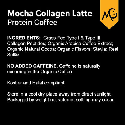 Café De Colágeno Moca Sin Lácteos 20G Proteína Energía Piel Radiante