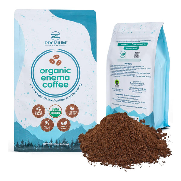 Café Orgánico Para Enemas Tostado Ligero Molido Medio Alto En Cafeína Y Ácido Palmítico