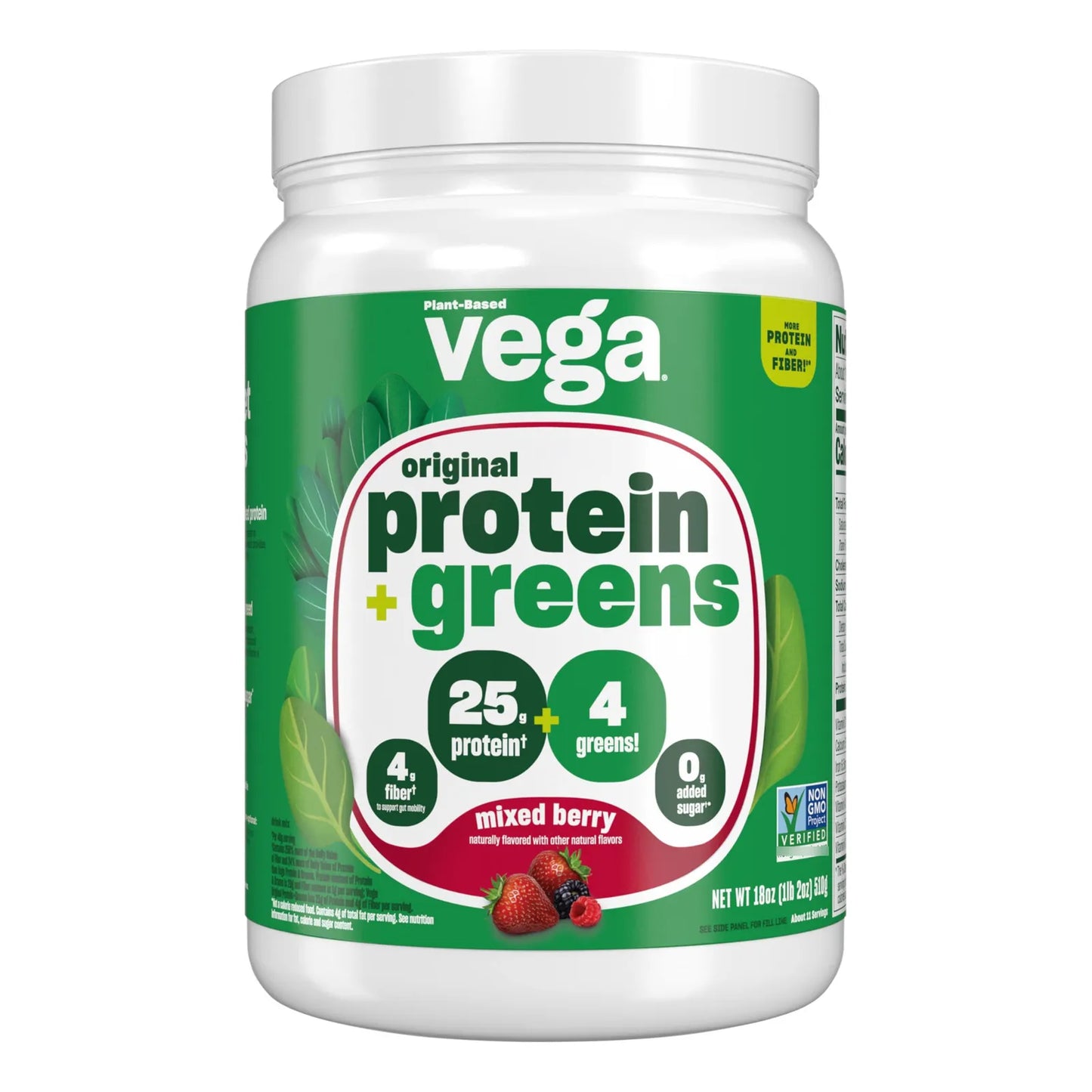 Proteina En Polvo De Bayas Con Verduras A Base De Plantas 11 Porciones 1.2 Lb