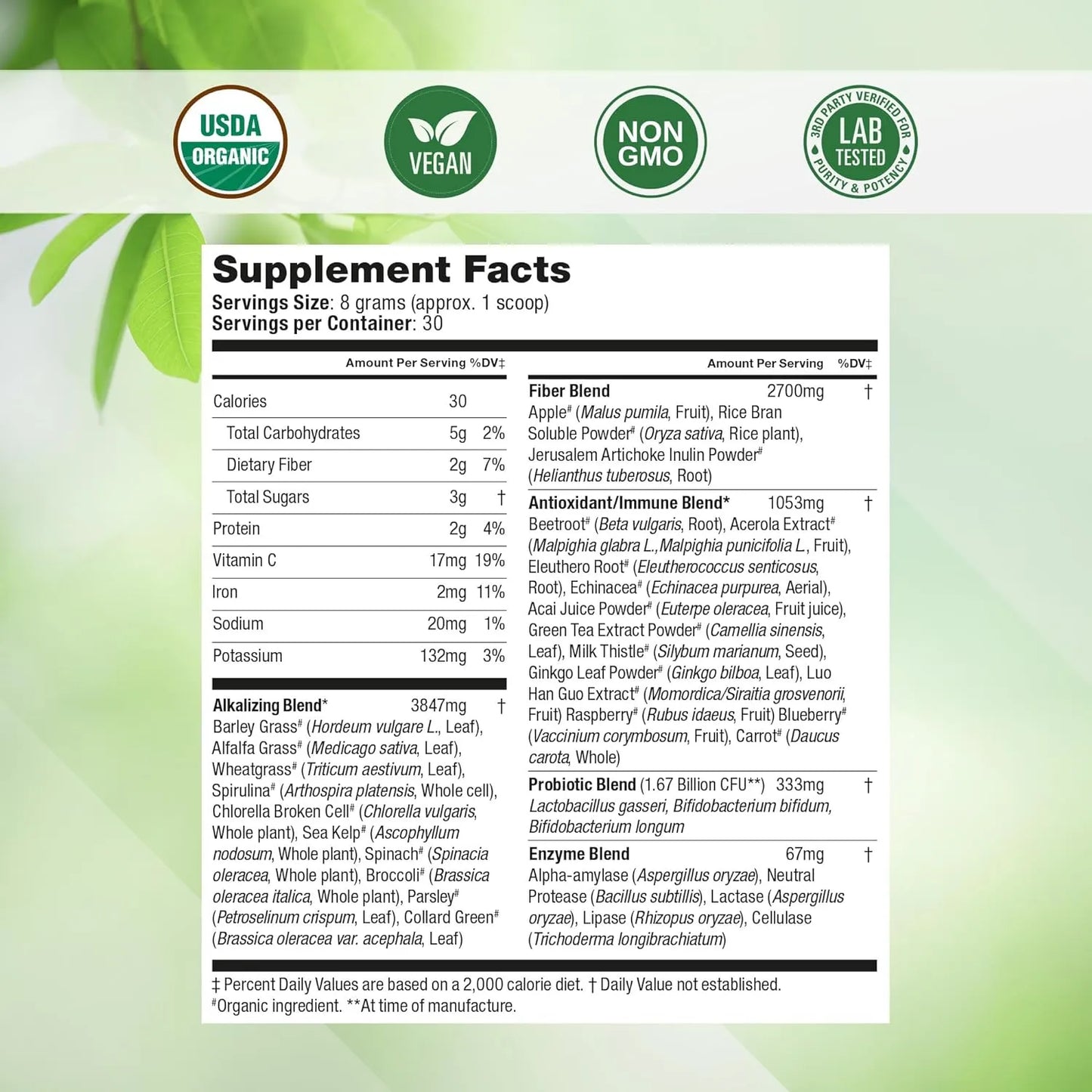 Super Greens Polvo Superfood 20 Ingredientes Organicos Vegano Energia Y Digestión