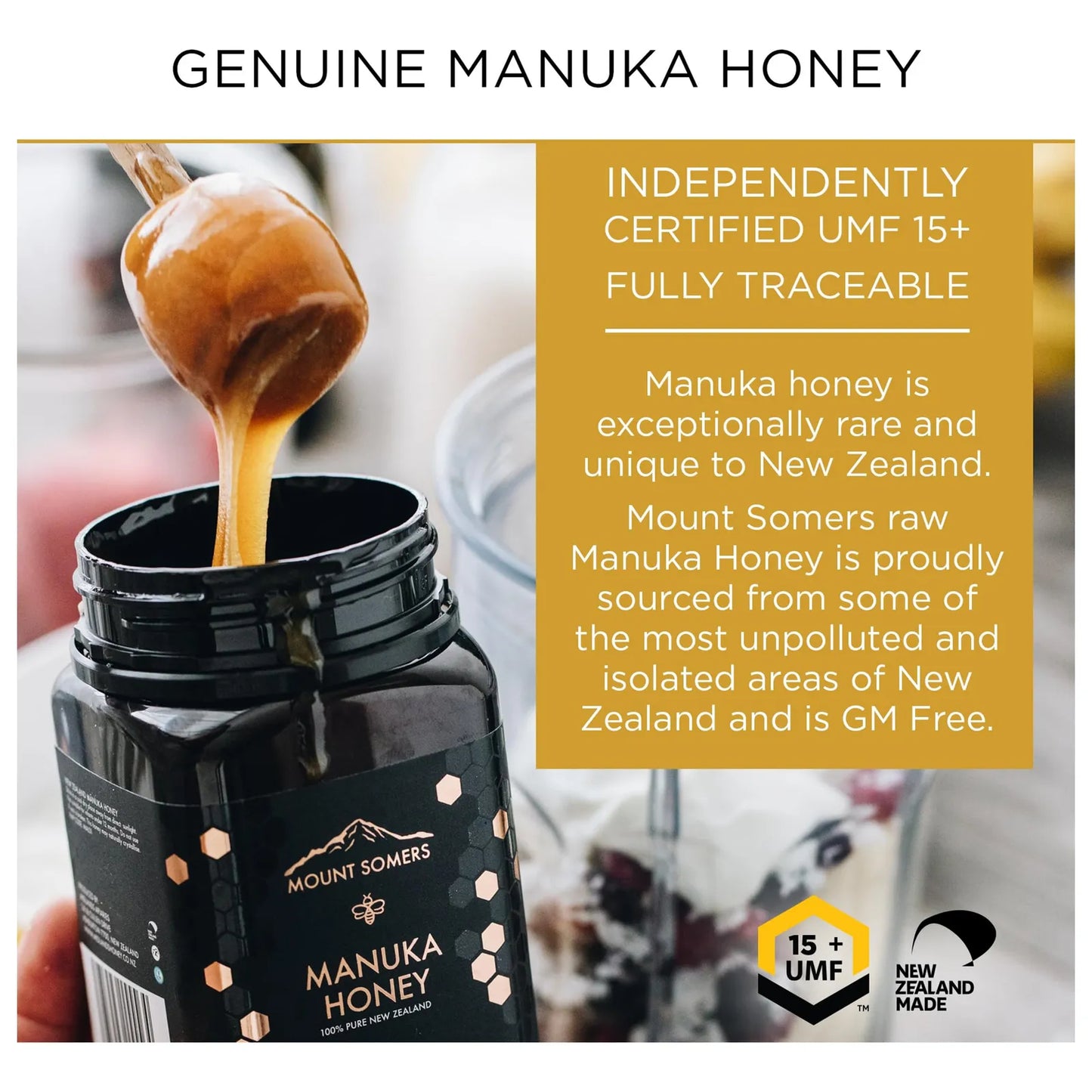 Miel De Manuka Premium MGO 514 UMF 15 100 Pura Nueva Zelanda Superalimento Natural