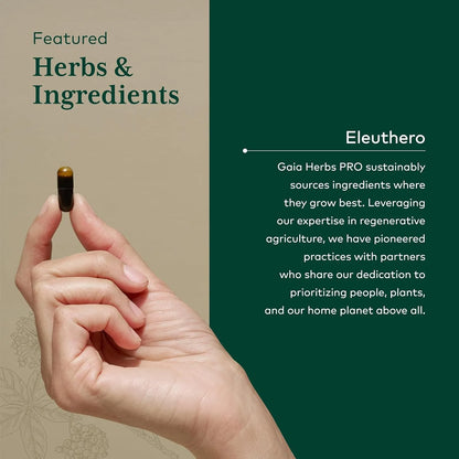 Cápsulas De Raíz De Eleuterococo Gaia Herbs PRO Energía Natural Y Resistencia Al Estrés 60 Fito Cápsulas
