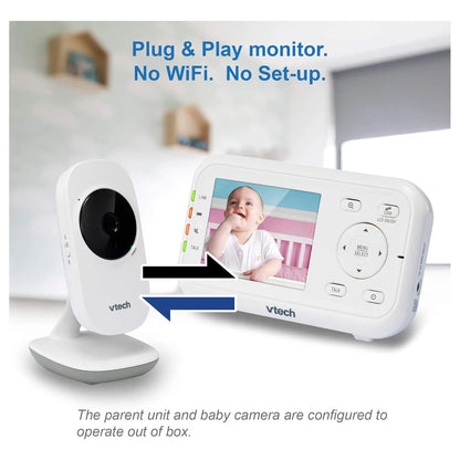 Monitor De Video Vtech Pantalla Lcd 2.8 Vm3252 Largo Alcance Vision Nocturna