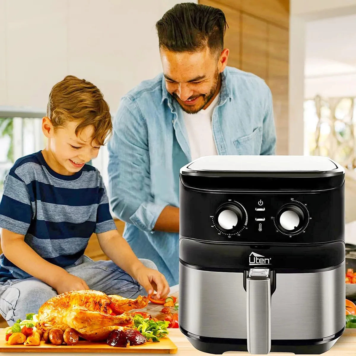 Freidora De Aire Uten 5 5L Cocina Saludable Rapida Y Sin Aceite