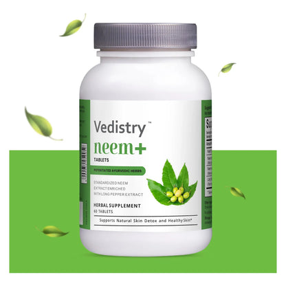 Tabletas De Neem 1100 Mg Con Extracto De Pimienta Larga 60 U Vegano