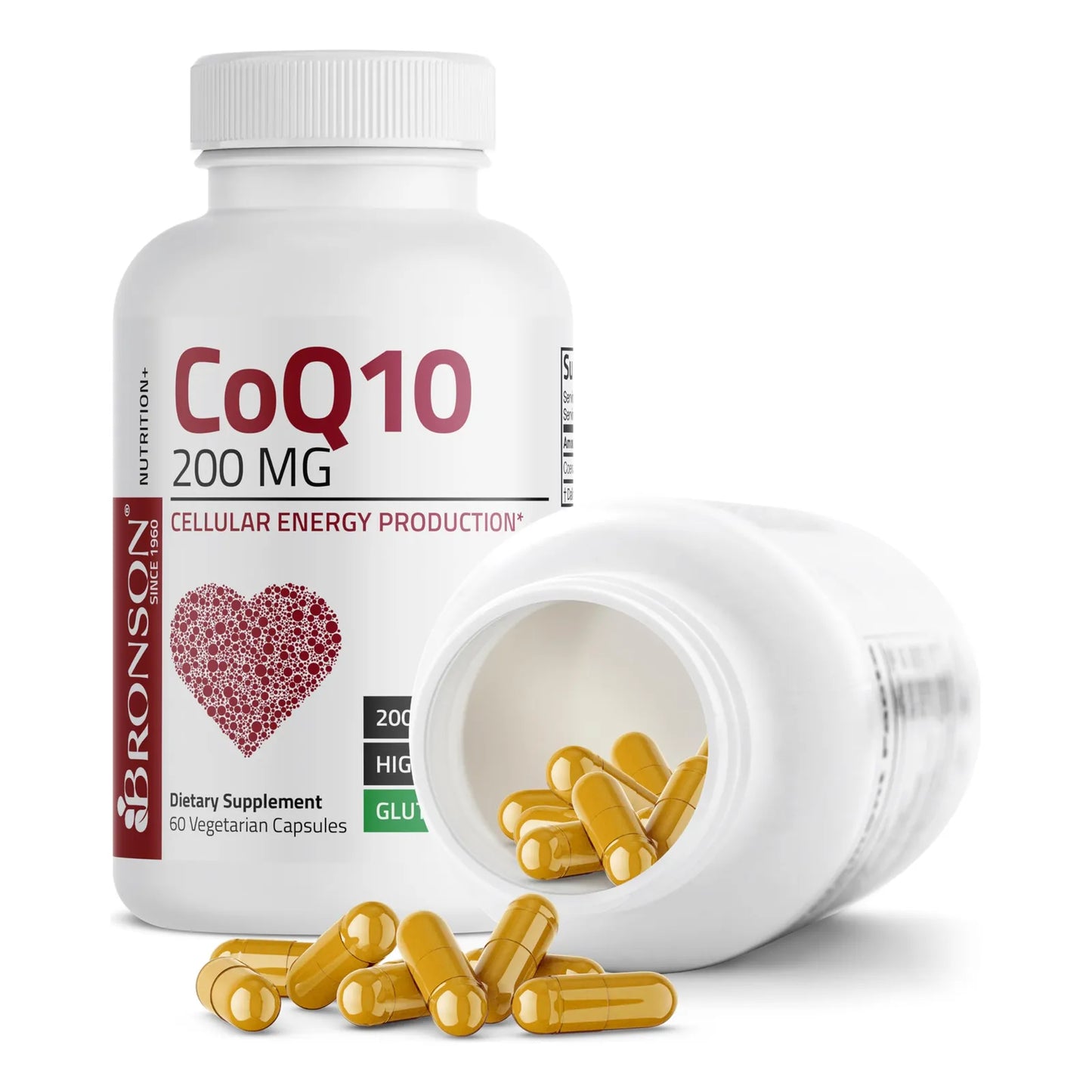 CoQ10 200 Mg Cápsulas Vegetarianas Energía Celular Antioxidante