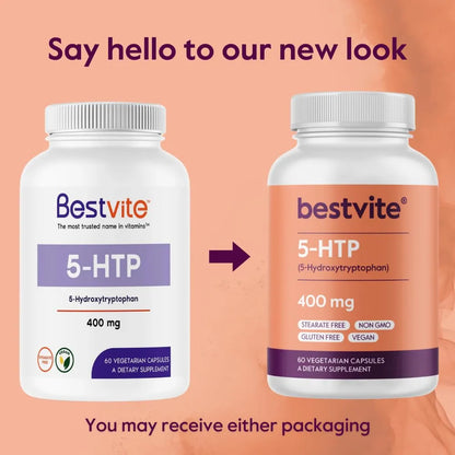 Capsulas De 5 Htp 400 Mg 60 Unidades Vegano Sin Estearatos Sin Gluten