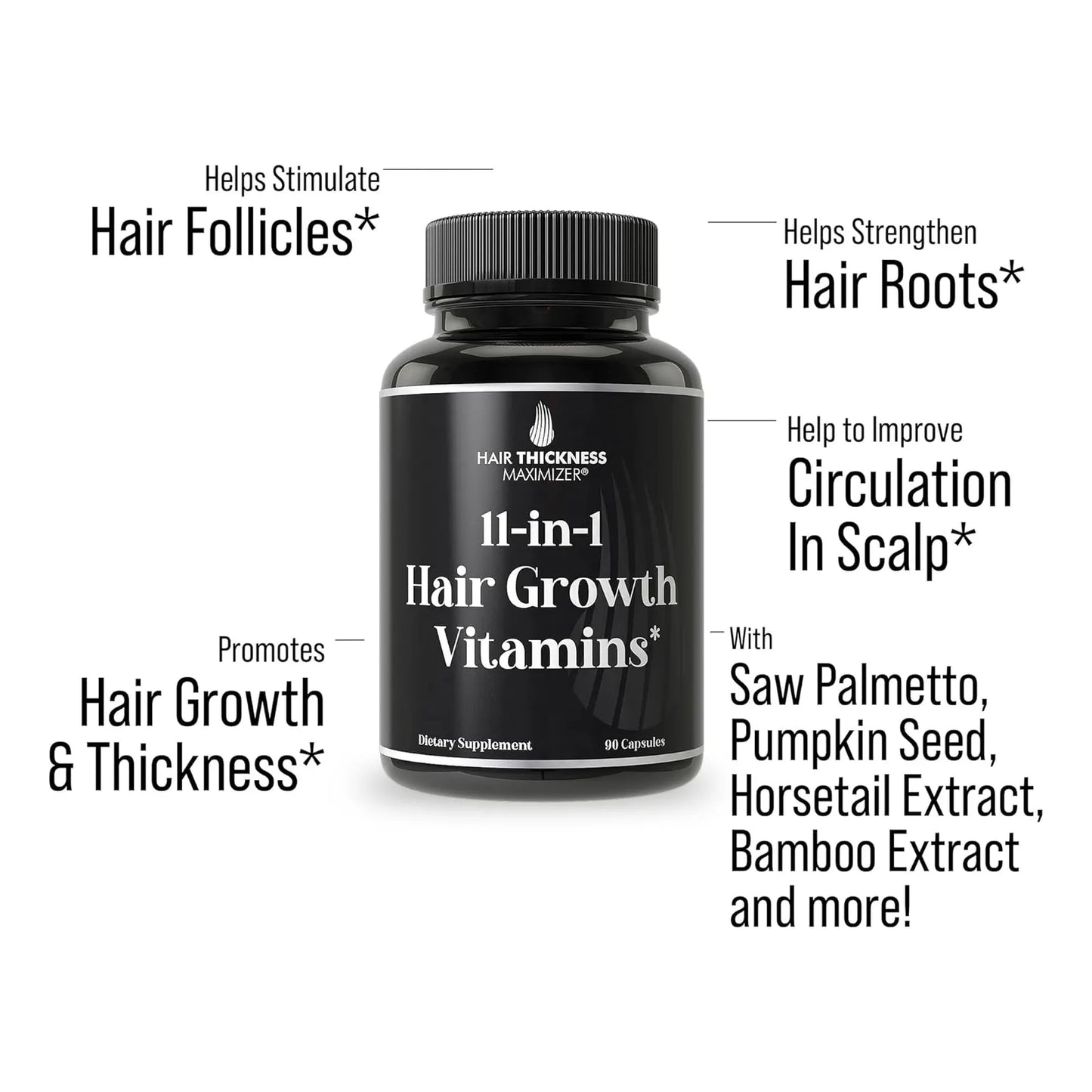 Vitaminas 11 En 1 Para Cabello Biotina 5000 Mcg Crecimiento Y Grosor Vegano