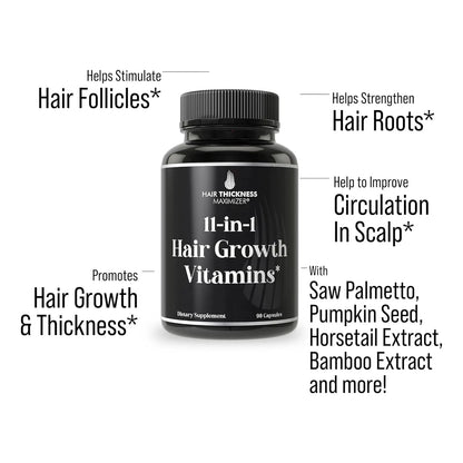 Vitaminas 11 En 1 Para Cabello Biotina 5000 Mcg Crecimiento Y Grosor Vegano