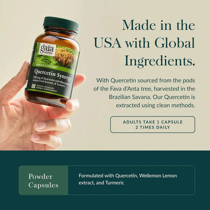 Quercetina Synergy Apoyo Inmunidad Extracto Fruta Limón 50 Cápsulas Veganas