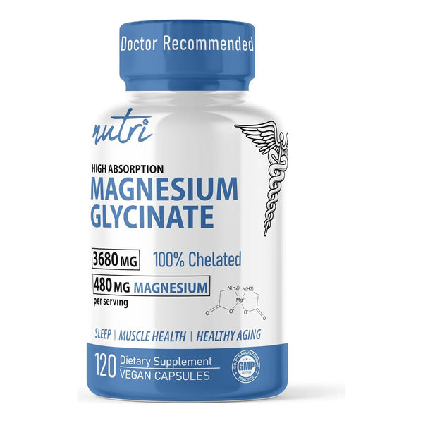 Magnesio Puro 3680 Mg 480 Mg Elemental Quelado Alta Absorcion 120 Capsulas