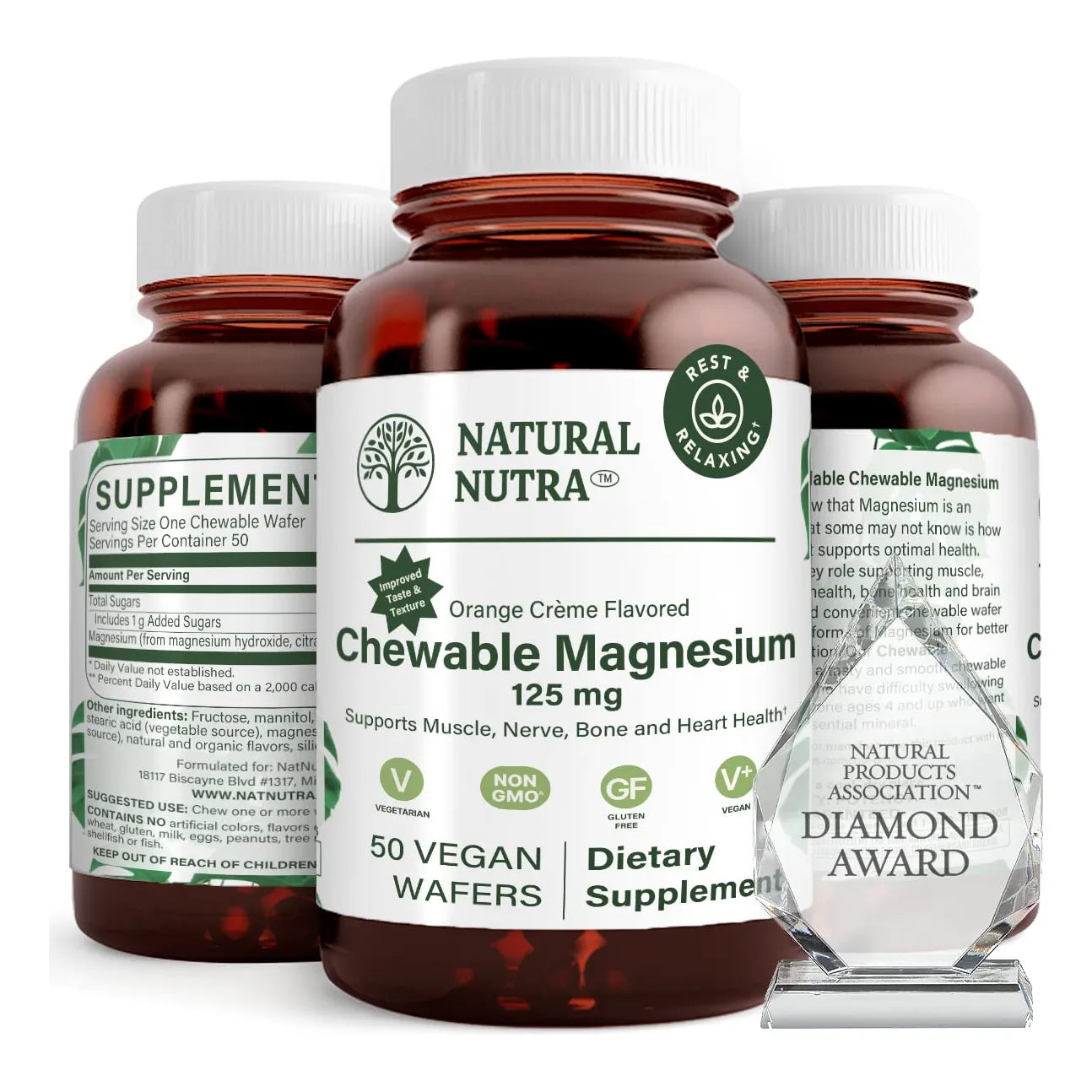 Suplemento De Magnesio Masticable Citrato Y Quelato Para Mejor Sueño Y Salud Muscular 125 Mg