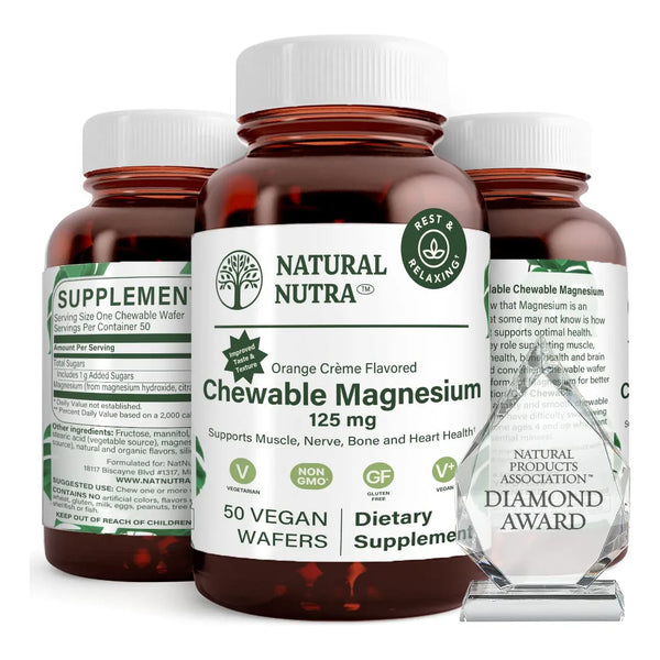 Suplemento De Magnesio Masticable Citrato Y Quelato Para Mejor Sueño Y Salud Muscular 125 Mg