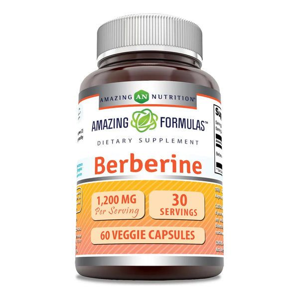 Berberina 1200 Mg 60 Capsulas Vegetales Sin Gluten Sin Omg