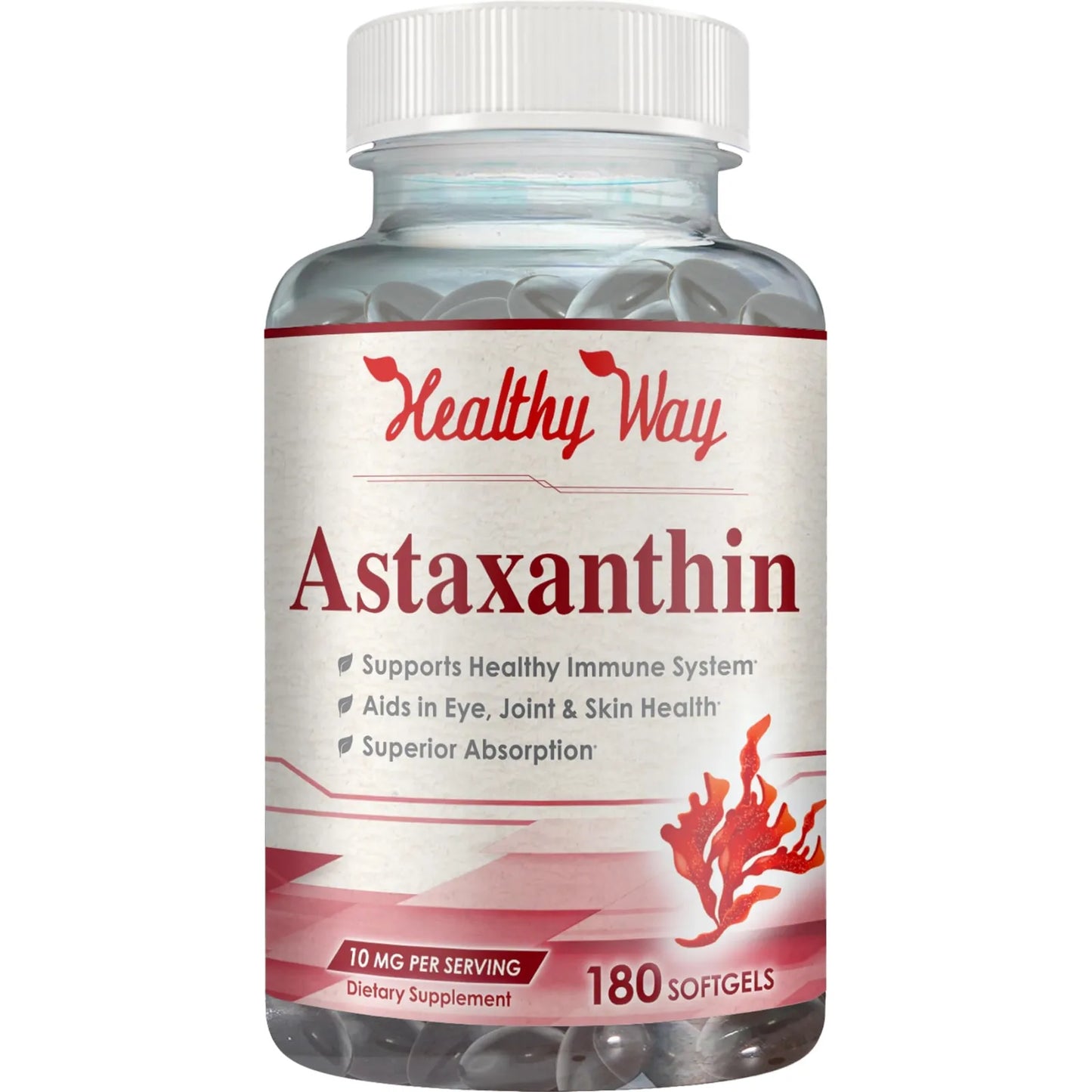 Astaxantina 10mg 180 Capsulas Antioxidante Poderoso Piel Y Vision