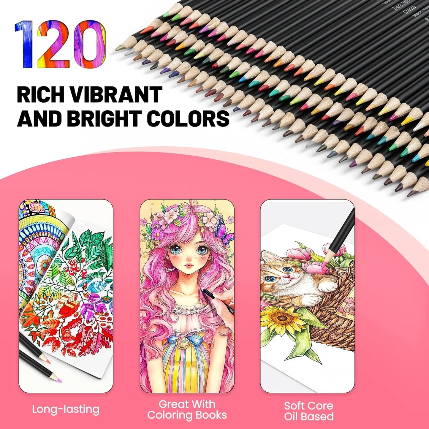 Juego De 136 Lápices Colores Adultos Cuaderno Bocetos Libro Premium