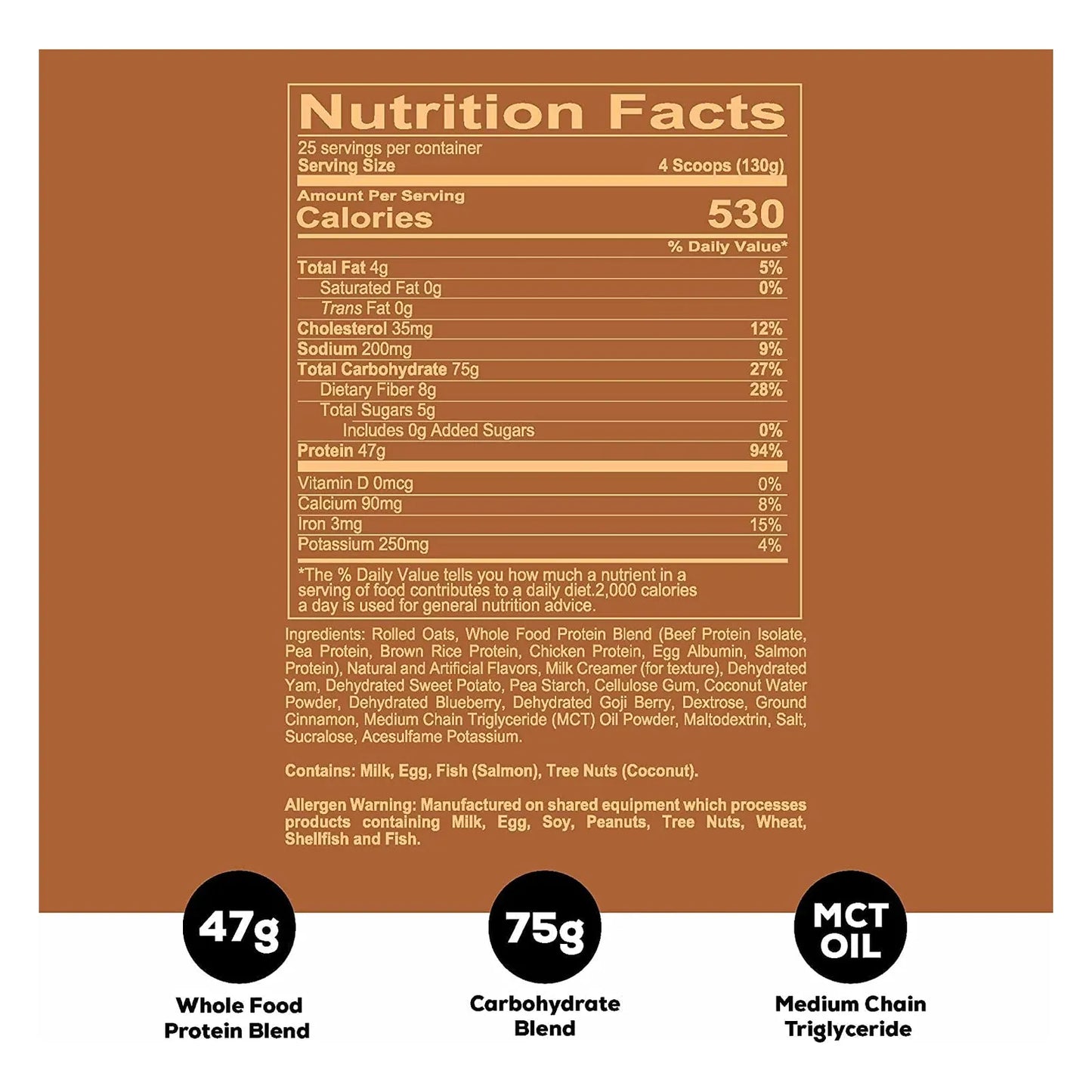 Proteina En Polvo Galleta Mantequilla Mani Mezcla De Reemplazo De Comidas Con Aceite MCT Y Alimentos Integrales
