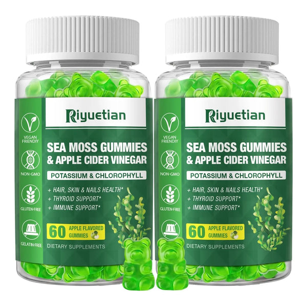 Gomitas De Musgo Marino 120 Ositos Veganos Sabor Manzana Con Extracto Natural