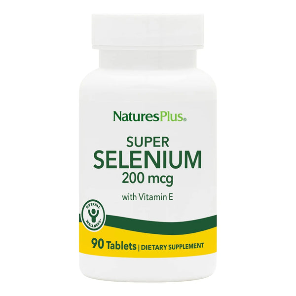 NaturesPlus Super Selenio Complejo 200 Mcg 90 Tabletas Vegetarianas Con Vitamina E Antioxidante Sin Gluten
