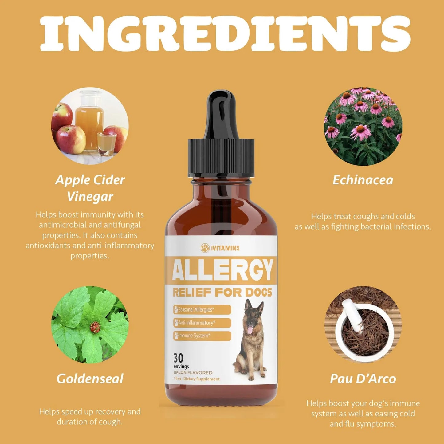 Suplemento Líquido Natural Para Alergias Y Picazón En Perros Alivio Rápido Y Efectivo