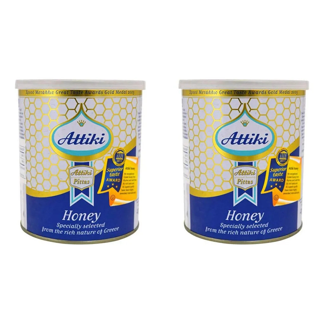 Miel Griega Pura 1000g Lata Pack De 2 Endulzante Natural Premium