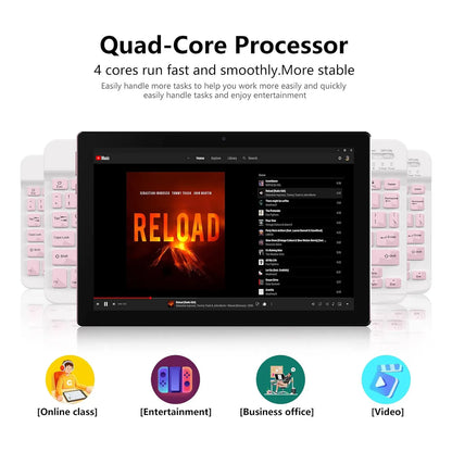 Tablet 10 PuLG 2 en 1 6GB RAM 128GB Teclado Mouse Funda Pantalla HD