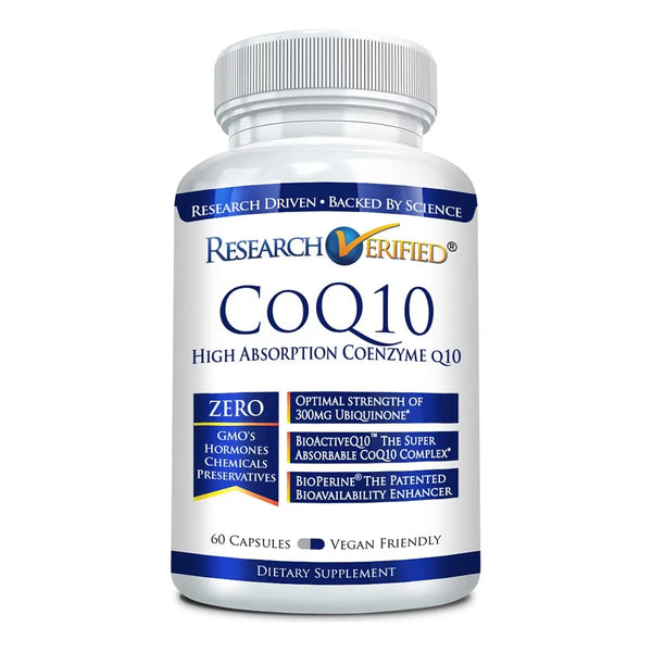 CoQ10 Extra Fuerte 300mg Con Bioperina Absorción Mejorada Suplemento Cardiovascular Y Cognitivo Vegano